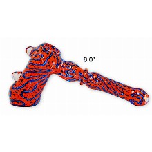 8 Inch Red And Blue Bubbler