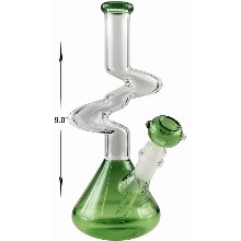 9 Inch Green Beaker Water Pipe