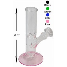 8 Inch Pink Straight Shooter Water Pipe