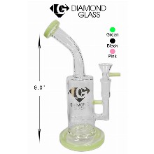9 Inch Green Diamond Glass Percolator Straight Shooter Water Pipe