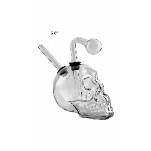 5 Inch Clear Skull Oil Burner