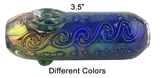 3.5 Inch Blue Yellow Glass Hand Pipe