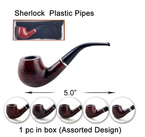 5 Inch Dark Brown Sherlock Plastic Pipes