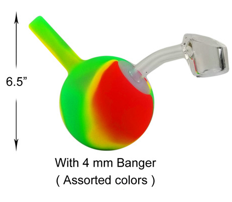 6.5 Inch Silicone Wax Waterpipe With 4mm Banger