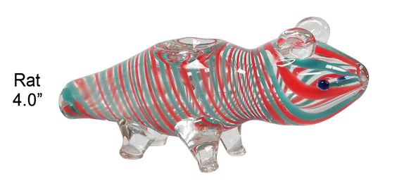 4.0 Inch Rat Glass Hand Pipe