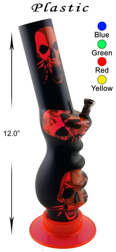 12 Inch Skull Plastic Water Pipe